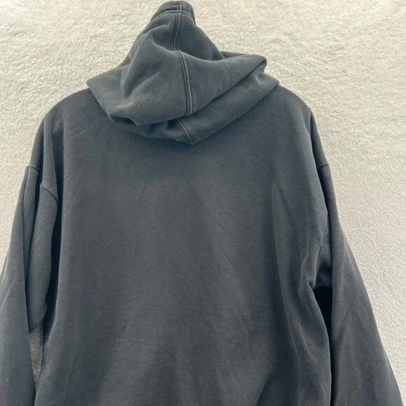 Adidas Hoodie Womens Medium Black Sweatshirt Long Sleeve Tight Knit Gym Trefoil - Picture 11 of 11